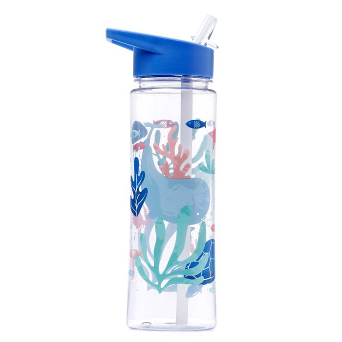 Butelka Plastikowa wielorazowa na wodę ze słomką Flip 550ml - Eco Sealife Design