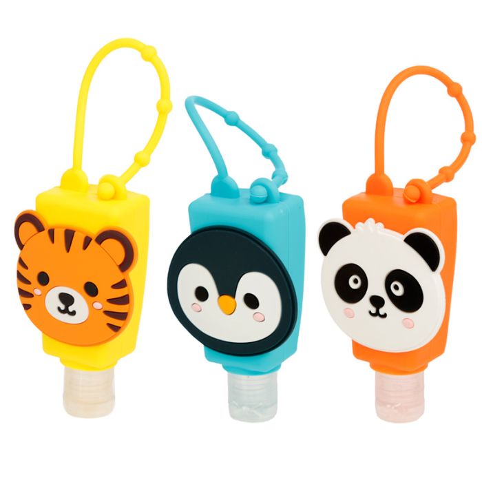 Żel do odkażania rąk w silikonowym etui "Adoramals" - różne zwierzęta