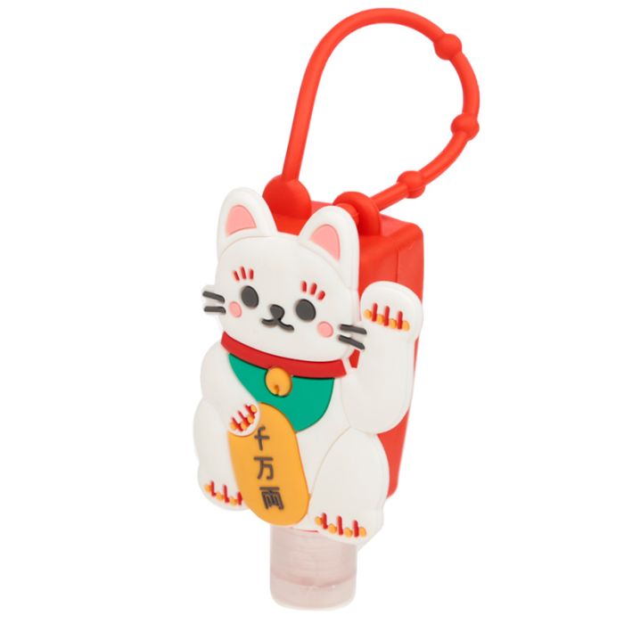 Żel do odkażania rąk w silikonowym etui "Kot Szczęściarz Maneki Neko"
