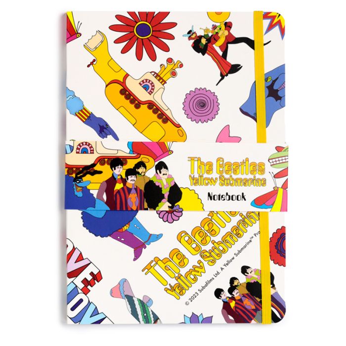 Notatnik z papieru z recyklingu w linie A5 The Beatles Yellow Submarine White ’biały’