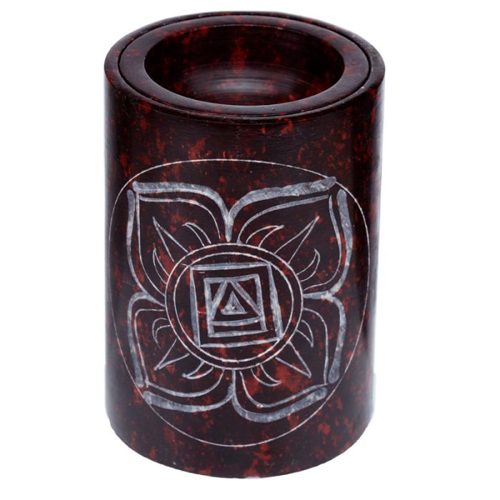 Czakra - Czerwony rzeżbiony kominek zapachowy