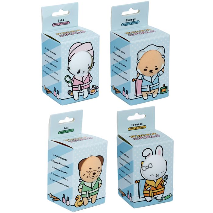 Gąbka do makijażu "Adoramals - Pies Shiba Inu, Kot, Mops & Królik"