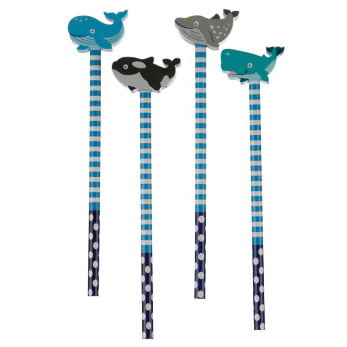 Ołówek z nasadką gumką do wycierania "Wieloryb"