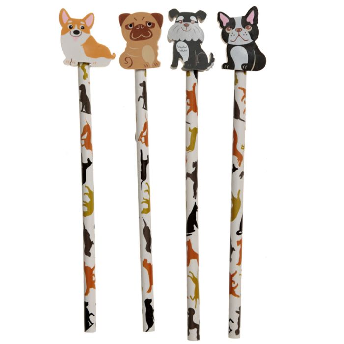 Ołówek z nasadką gumką do wycierania "Pies"