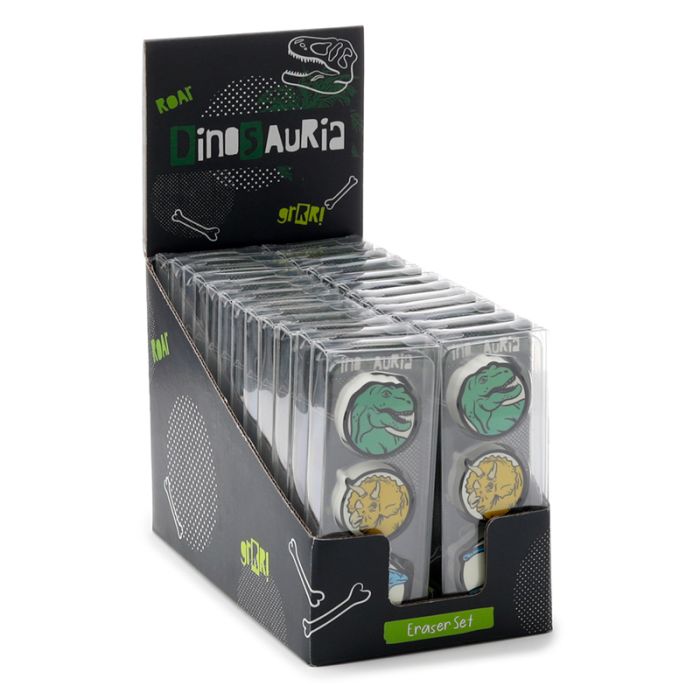 Zestaw 3 gumek do wycierania Dinosauria ’dinozaur’