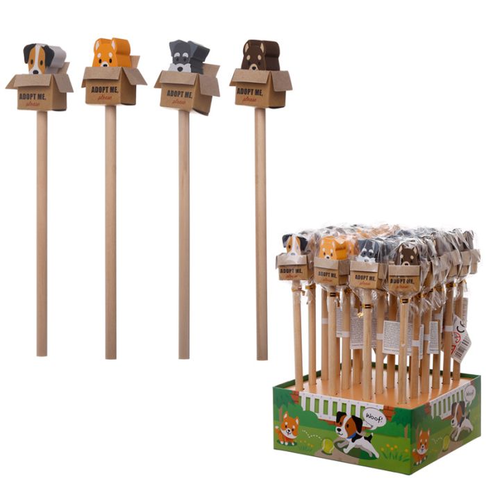 Zestaw ołówek i gumka 'Pies'