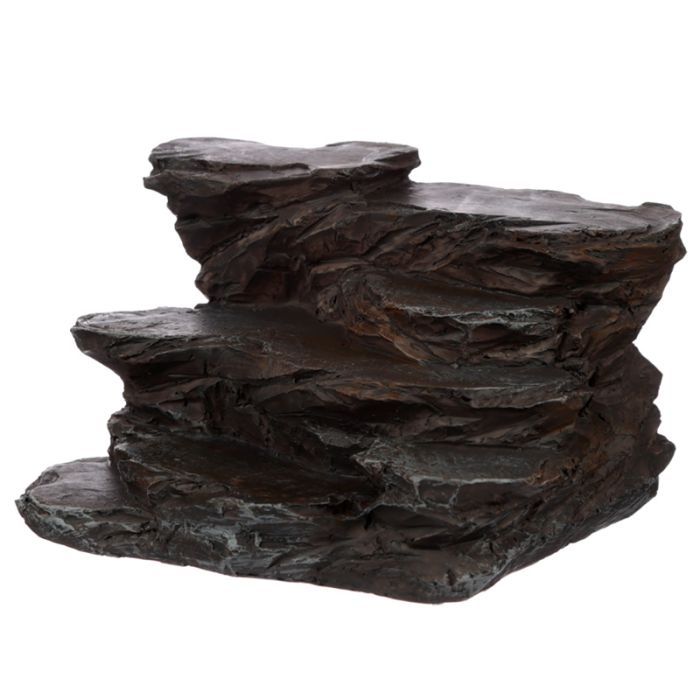 Stojak ekspozycyjny w kształcie ciemnobrązowej skały dla figurek wilków z serii "Wilk Strażnik Północy - Duch Gór"