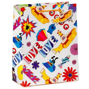 Torba na prezent The Beatles Yellow Submarine LOVE - rozmiar M Torba na prezent The Beatles Yellow Submarine LOVE - rozmiar M
