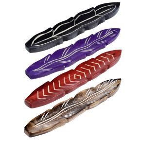 Popienica na kadzidełka z drewna z drzewa mango - motyw palmy Popienica na kadzidełka z drewna z drzewa mango - motyw palmy