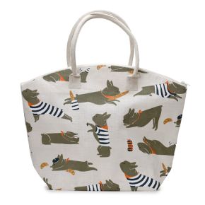 Torba Plażowa z Juty - Bertrand francuski Bulldog