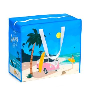 Zasuwana torba na pranie z mewami Volkswagen VW T1 Camper Bus The Waves are Calling ’ fale wzywają’ Zasuwana torba na pranie z mewami Volkswagen VW T1 Camper Bus The Waves are Calling ’ fale wzywają’