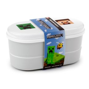 Minecraft-Postacie - Okrągłe pudełka Bento na lunch z widelcem i łyżką Minecraft-Postacie - Okrągłe pudełka Bento na lunch z widelcem i łyżką