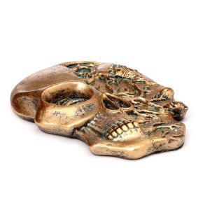 Popielnica do kadzidełek w kształcie czaszki z różami Popielnica do kadzidełek w kształcie czaszki z różami