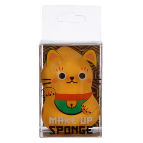 Gąbka do makijażu w kształcie kota "Kot Szczęścia Maneki Neko" - złota Gąbka do makijażu w kształcie kota "Kot Szczęścia Maneki Neko" - złota