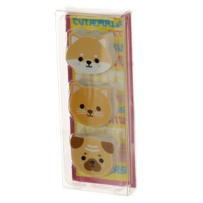 Gumki do wycierania, zestaw 3 - "Adoramals" - Kot, Pies Shiba Inu i Mops Gumki do wycierania, zestaw 3 - "Adoramals" - Kot, Pies Shiba Inu i Mops