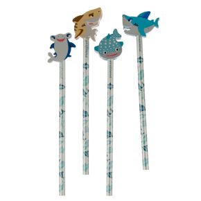 Ołówek z nasadką gumką do wycierania "Rekin" Ołówek z nasadką gumką do wycierania "Rekin"