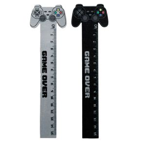 Linijka Drewniana z zakończeniem w kształcie joystika "Gra Skończona" (15cm) Linijka Drewniana z zakończeniem w kształcie joystika "Gra Skończona" (15cm)